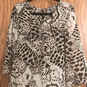 Jennifer Lopez Leopard grommets tieTop sz  Large